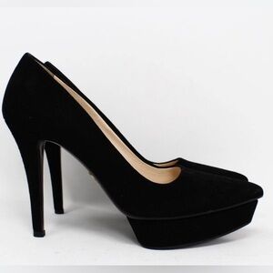 Prada Black Suede Platform High Heels